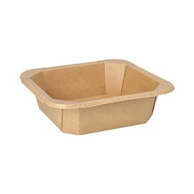 Kartonnen lunchboxen vierkant 750ml 4,7cm x 16,2cm x 16,2cm Bruin - Horecavoordeel.com