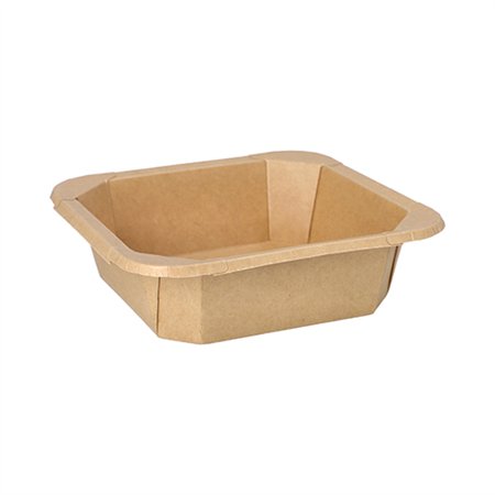 Kartonnen lunchboxen vierkant 750ml 4,7cm x 16,2cm x 16,2cm Bruin - Horecavoordeel.com