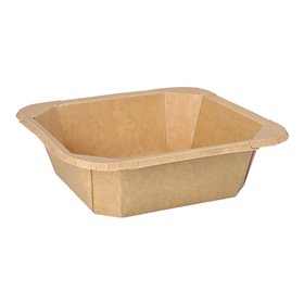Kartonnen lunchboxen vierkant 1000ml 5,2cm x 18cm x 18cm Bruin