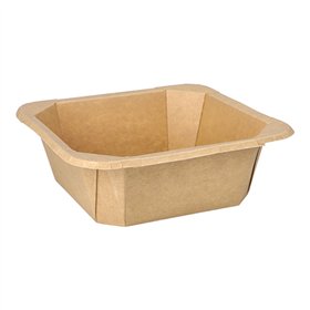 Kartonnen lunchboxen vierkant 1200ml 6cm x 18cm x 18cm Bruin - Horecavoordeel.com