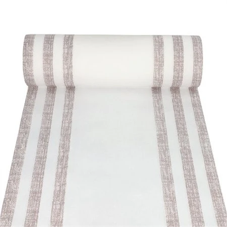 Tafellopers stofkarakter PV-Tissue Mix ROYAL Collection 24 m x 40cm Mocca Lines
