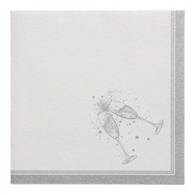 Servetten ROYAL Collection 1/4 vouw 40cm x 40cm Zilver Festivities