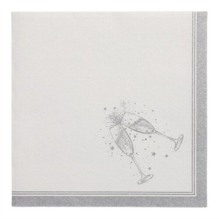 Servetten ROYAL Collection 1/4 vouw 40cm x 40cm Zilver Festivities