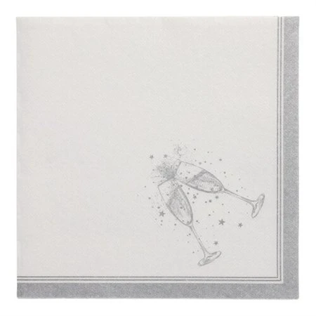 Servetten ROYAL Collection 1/4 vouw 40cm x 40cm Zilver Festivities
