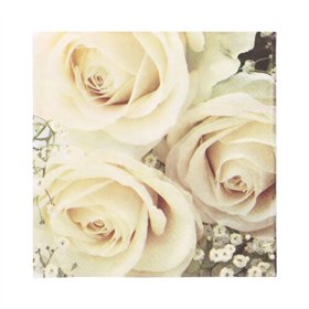 Servetten 3-laags 1/4 vouw 33cm x 33cm Royal Flower