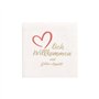 Servetten 2-laags PUNTO 1/4 vouw 20cm x 20cm Wit Herzlich Willkommen & Guten Appetit micr