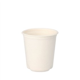 Drinkbekers Suikerriet Pure 0,1 l Ø 6,3cm x 6,5cm Wit voor warme dranken