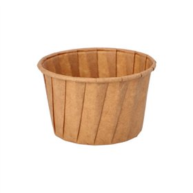 Sausbakjes Papier Pure 90ml Ø 6,6cm x 4,2cm Bruin