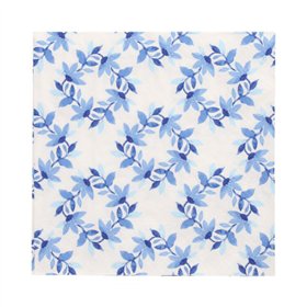 Servetten 3-laags 1/4 vouw 33cm x 33cm Blue Wreaths