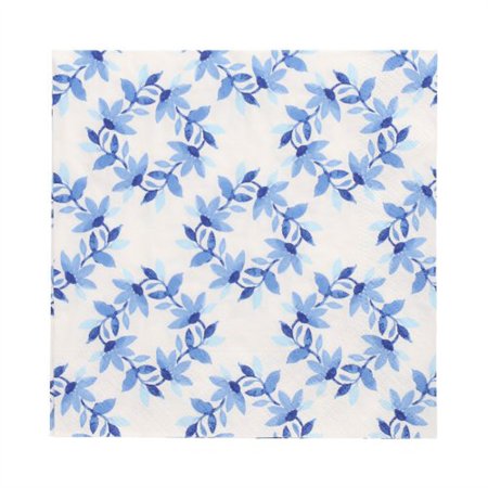 Servetten 3-laags 1/4 vouw 33cm x 33cm Blue Wreaths