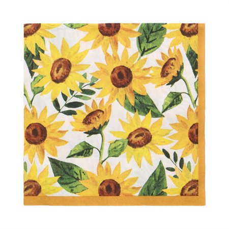 Servetten 3-laags 1/4 vouw 33cm x 33cm Sunflowers - Horecavoordeel.com