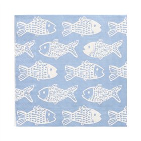 Servetten 3-laags 1/4 vouw 33cm x 33cm Fish