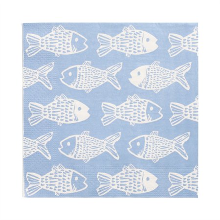 Servetten 3-laags 1/4 vouw 33cm x 33cm Fish