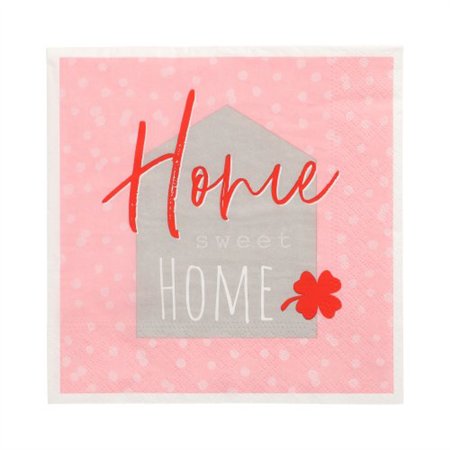 Servetten 3-laags 1/4 vouw 33cm x 33cm Sweet Home