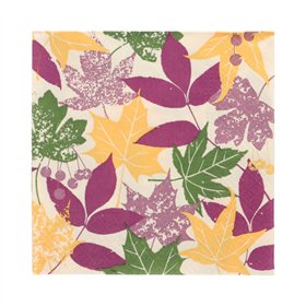 Servetten 3-laags 1/4 vouw 33cm x 33cm Autumn Leaves - Horecavoordeel.com