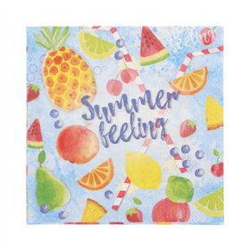Servetten 3-laags 1/4 vouw 33cm x 33cm Summerfeelings - Horecavoordeel.com
