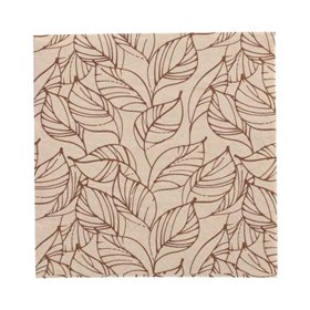 Servetten 3-laags 1/4 vouw 33cm x 33cm Natuur Shapes of Leaves gemaakt van gerecycled Papier - Horecavoordeel.com