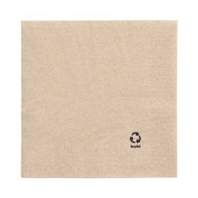 Servetten 2-laags 1/4 vouw 33cm x 33cm Natuur gemaakt van gerecycled Papier - Horecavoordeel.com