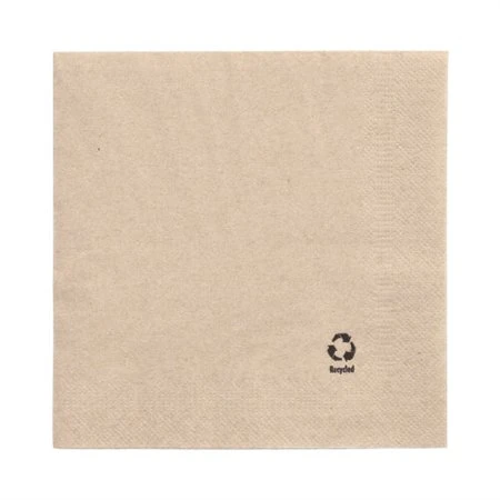 Servetten 2-laags 1/4 vouw 33cm x 33cm Natuur gemaakt van gerecycled Papier