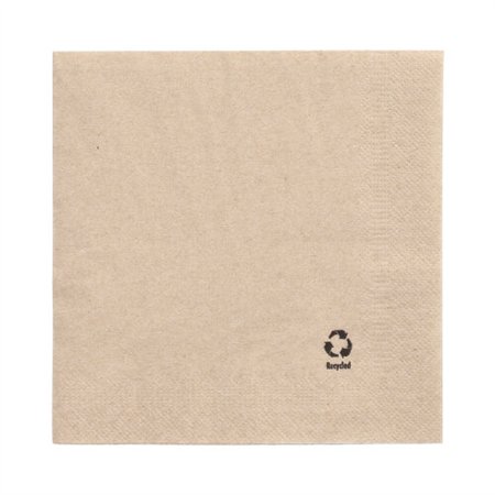 Servetten 2-laags 1/4 vouw 33cm x 33cm Natuur gemaakt van gerecycled Papier - Horecavoordeel.com