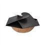 Schalen Palmblad rond 900ml Ø 21cm x 6cm Natuur/Zwart met losse deksel