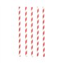 Drinkrietjes Papier Ø 6mm x 20cm Rood/Wit Stripes