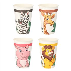 Drinkbekers Karton 0,2 l Ø 7cm x 9,7cm Jungle