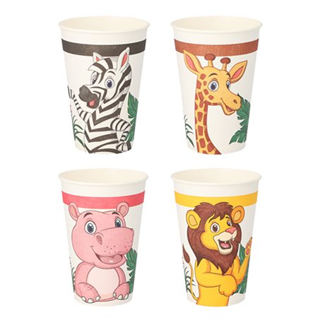 Drinkbekers Karton 0,2 l Ø 7cm x 9,7cm Jungle - Horecavoordeel.com
