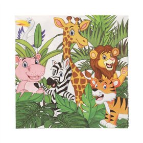 Servetten 3-laags 1/4 vouw 33cm x 33cm Jungle - Horecavoordeel.com
