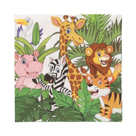 Servetten 3-laags 1/4 vouw 33cm x 33cm Jungle - Horecavoordeel.com