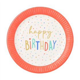 Borden Karton rond Ø 23cm Happy Birthday - Horecavoordeel.com