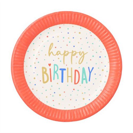 Borden Karton rond Ø 23cm Happy Birthday