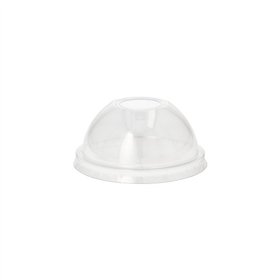 Deksels PET rond Ø 8cm x 4cm Glashelder met gat - Horecavoordeel.com