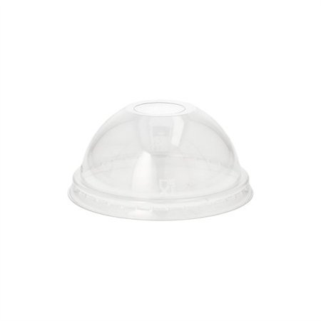 Deksels PET rond Ø 9cm x 4,5cm Glashelder met gat - Horecavoordeel.com