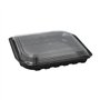 Sushi schalen rechthoekig R-PET 21cm x 18cm x 4,3cm Zwart met transparante deksel