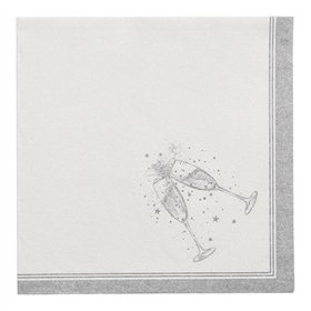 Servetten ROYAL Collection 1/4 vouw 40cm x 40cm Zilver Festivities