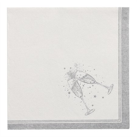Servetten ROYAL Collection 1/4 vouw 40cm x 40cm Zilver Festivities