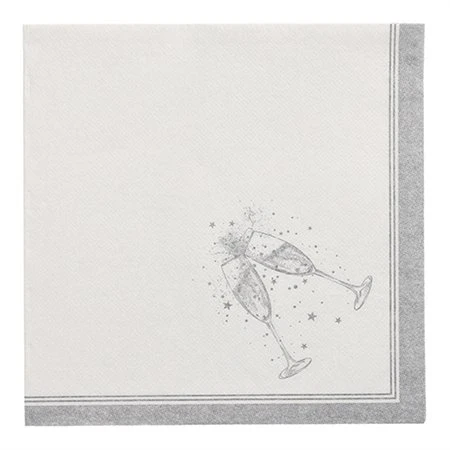 Servetten ROYAL Collection 1/4 vouw 40cm x 40cm Zilver Festivities - Horecavoordeel.com