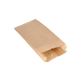 Papieren afscheurzakken Kraft aan koord Papier (Kraft) 21cm x 10cm x 5cm Bruin inhoud 0,5 kg - Horecavoordeel.com