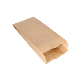 Papieren afscheurzakken Kraft aan koord Papier (Kraft) 24cm x 10cm x 5cm Bruin inhoud 0,75 kg - Horecavoordeel.com