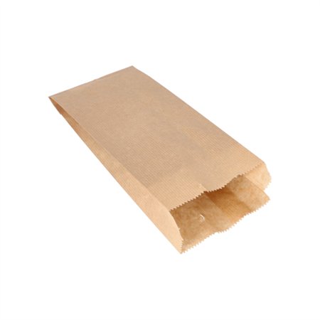 Papieren afscheurzakken Kraft aan koord Papier (Kraft) 24cm x 10cm x 5cm Bruin inhoud 0,75 kg - Horecavoordeel.com