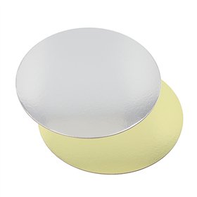 Taartonderlegger rond Ø 28cm x 0,3cm goud/Zilver