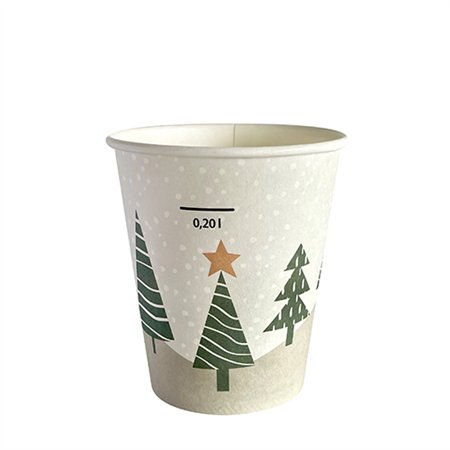 Drinkbekers Karton To Go 0,2 l Ø 8cm x 9,9cm Winter Forest