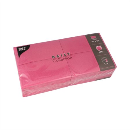 Servetten DAILY Collection 1/8 vouw 32cm x 32cm Fuchsia - Horecavoordeel.com