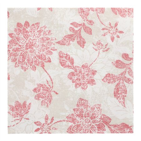 Servetten ROYAL Collection 1/4 vouw 40cm x 40cm Bordeaux Flowers - Horecavoordeel.com