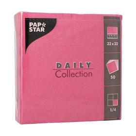 Servetten DAILY Collection 1/4 vouw 32cm x 32cm Fuchsia