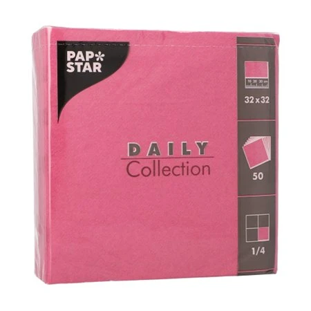 Servetten DAILY Collection 1/4 vouw 32cm x 32cm Fuchsia - Horecavoordeel.com