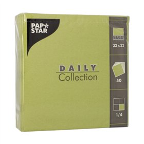 Servetten DAILY Collection 1/4 vouw 32cm x 32cm Olijfgroen