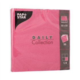Servetten DAILY Collection 1/4 vouw 32cm x 32cm Fuchsia - Horecavoordeel.com