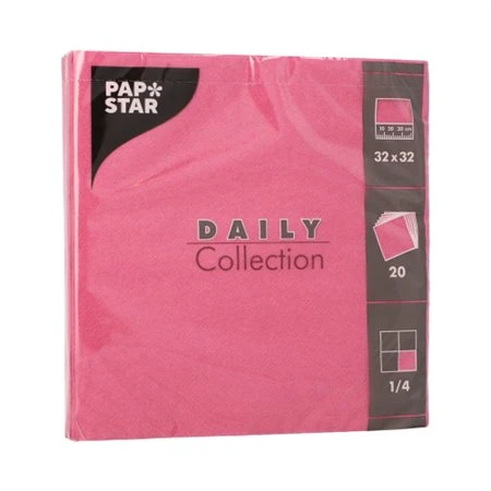 Servetten DAILY Collection 1/4 vouw 32cm x 32cm Fuchsia